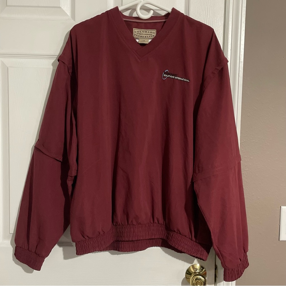 Colorado Timberline Windbreaker Mens Lrg V-Neck Pullover Embroidered Zip Sleeves